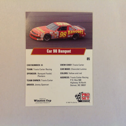 Vtg 1991 Pro Set Racing Signed Card Jimmy Spencer Banquet 98 NASCAR Autographed