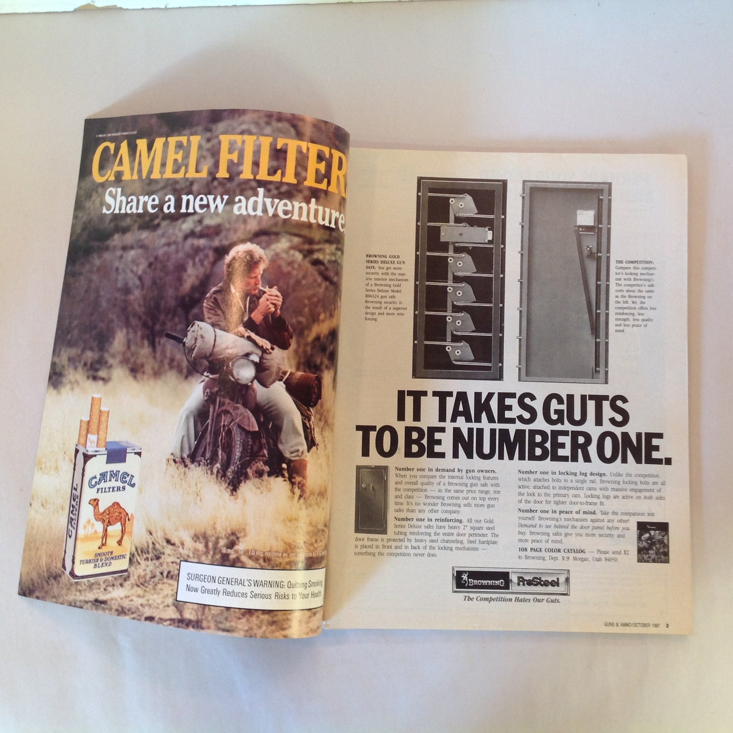 Vintage Oct 1987 Guns & Ammo Magazine The 9mm Flood Army Riflemen Airgun Ammo Shotgun Slugs