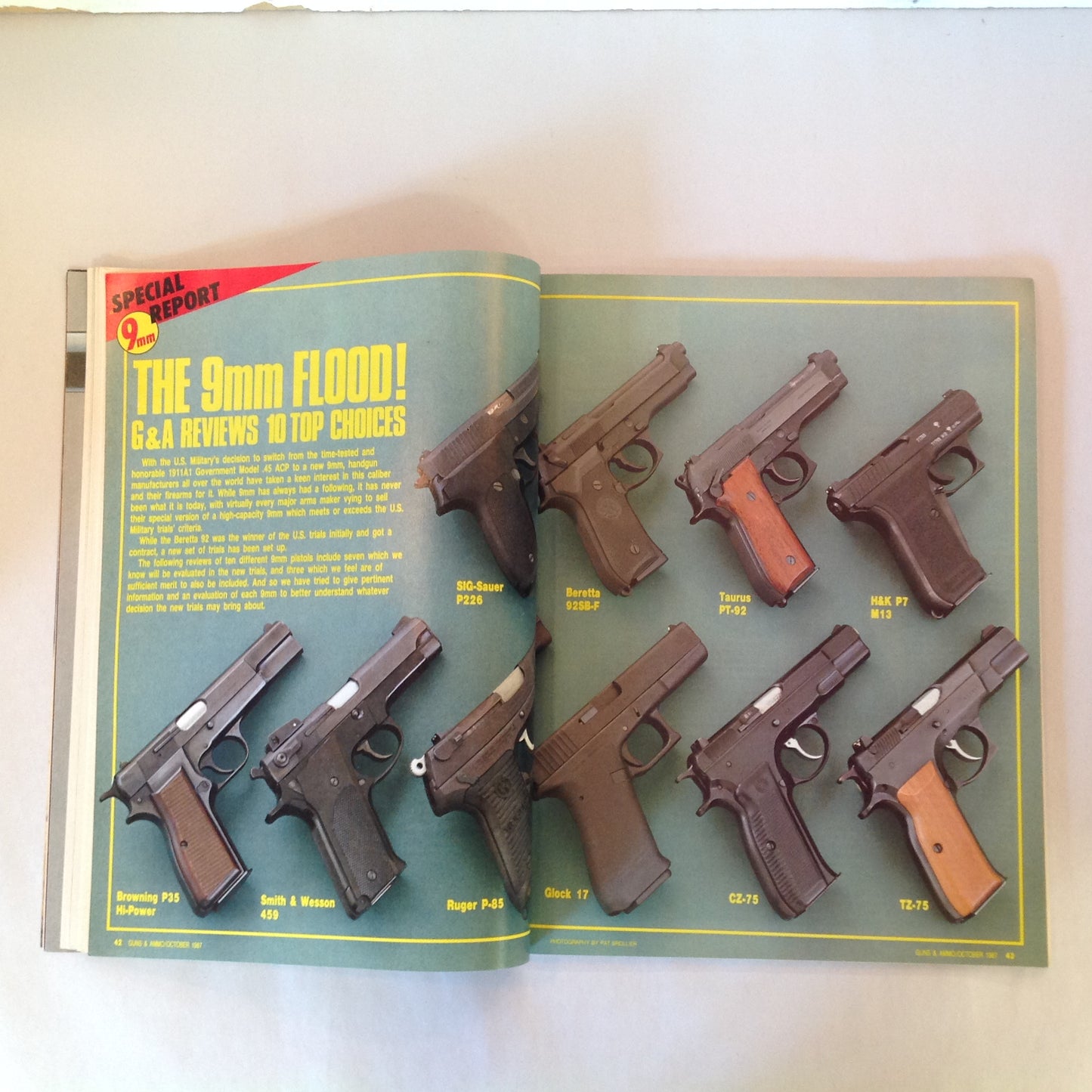 Vintage Oct 1987 Guns & Ammo Magazine The 9mm Flood Army Riflemen Airgun Ammo Shotgun Slugs