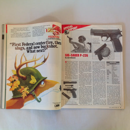 Vintage Oct 1987 Guns & Ammo Magazine The 9mm Flood Army Riflemen Airgun Ammo Shotgun Slugs