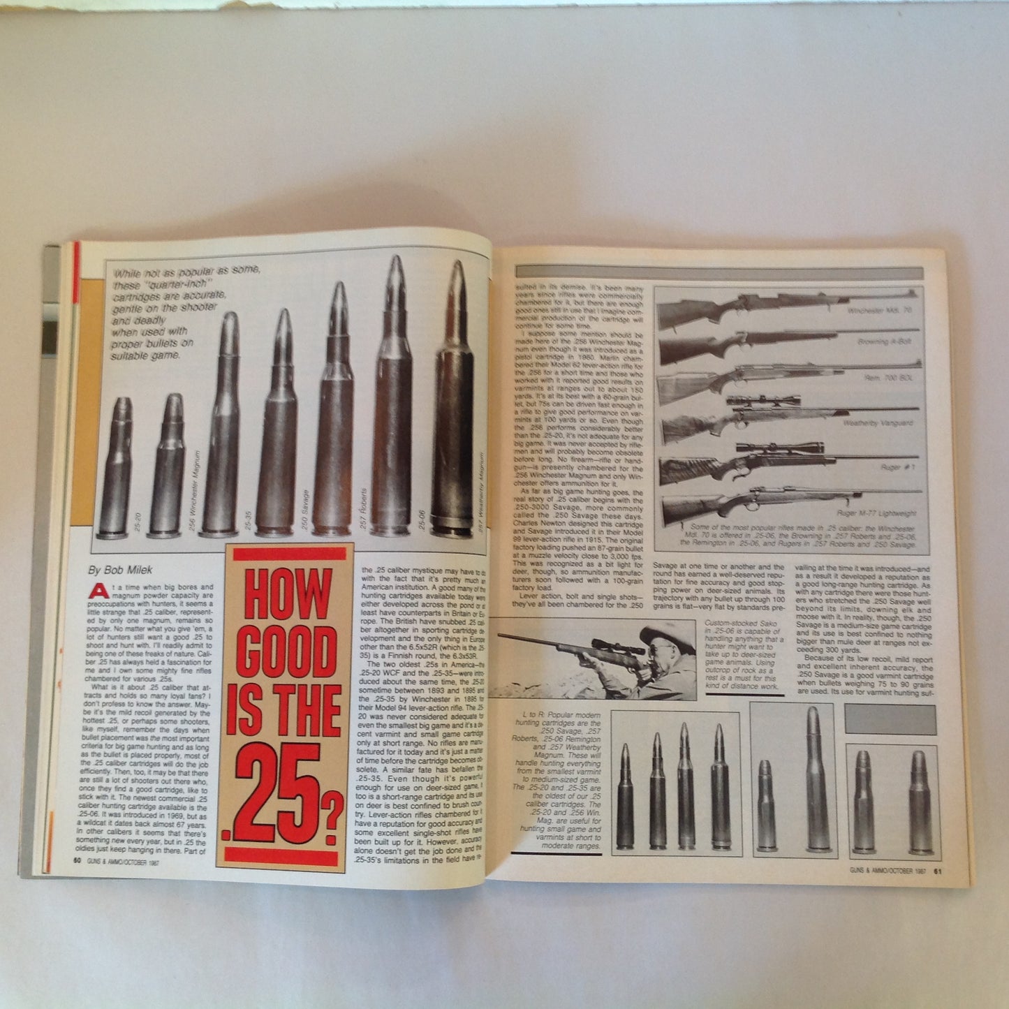 Vintage Oct 1987 Guns & Ammo Magazine The 9mm Flood Army Riflemen Airgun Ammo Shotgun Slugs