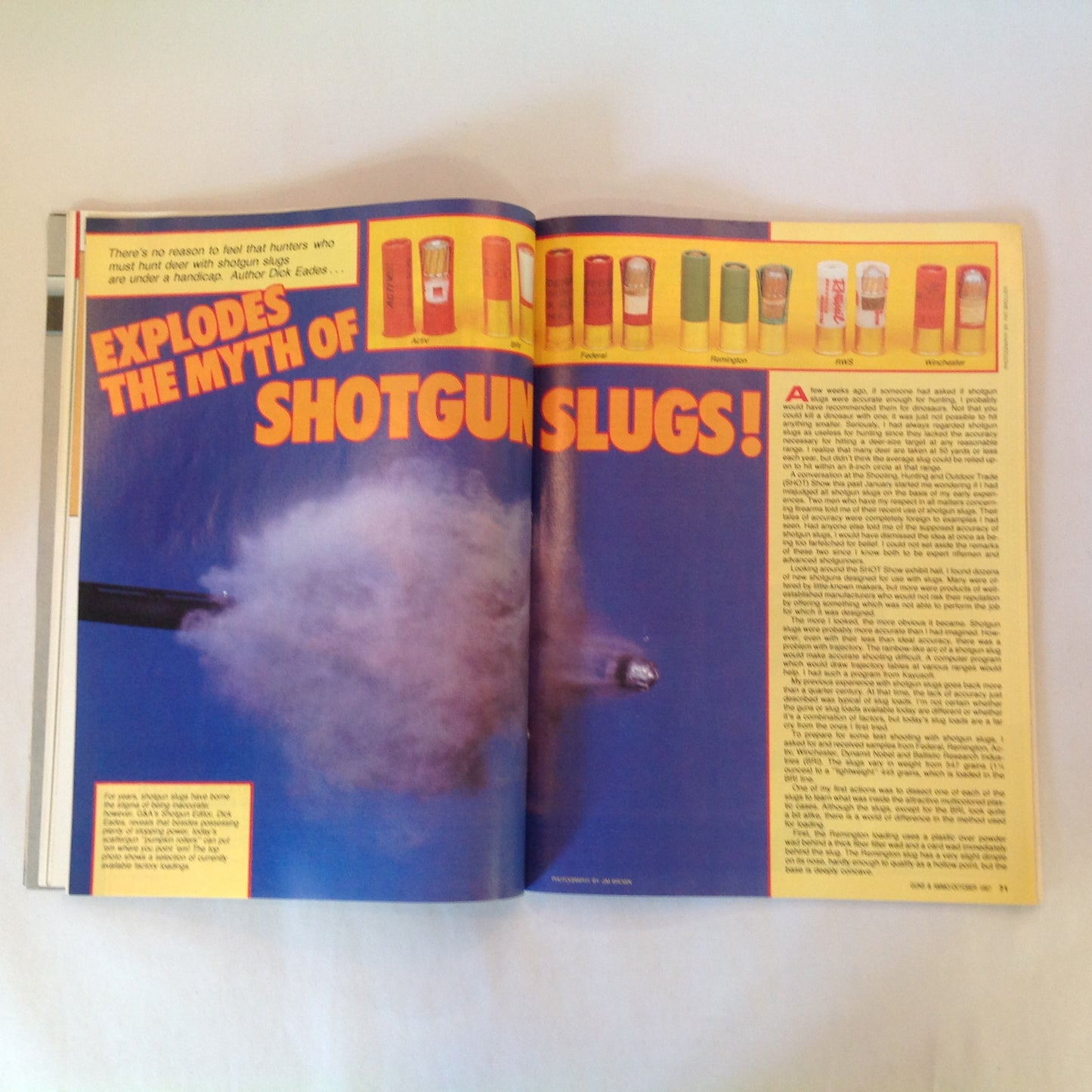 Vintage Oct 1987 Guns & Ammo Magazine The 9mm Flood Army Riflemen Airgun Ammo Shotgun Slugs