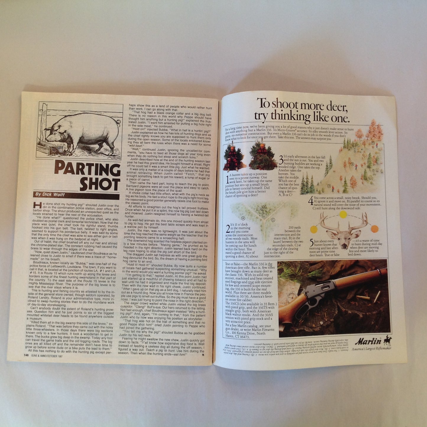 Vintage Oct 1987 Guns & Ammo Magazine The 9mm Flood Army Riflemen Airgun Ammo Shotgun Slugs