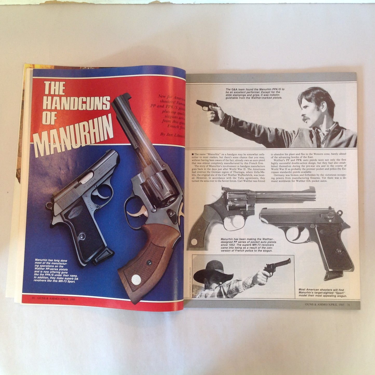 Vintage Apr 1985 Guns & Ammo Magazine New Challenge .45 Auto Lever-Action Accuracy Shotgun Basics