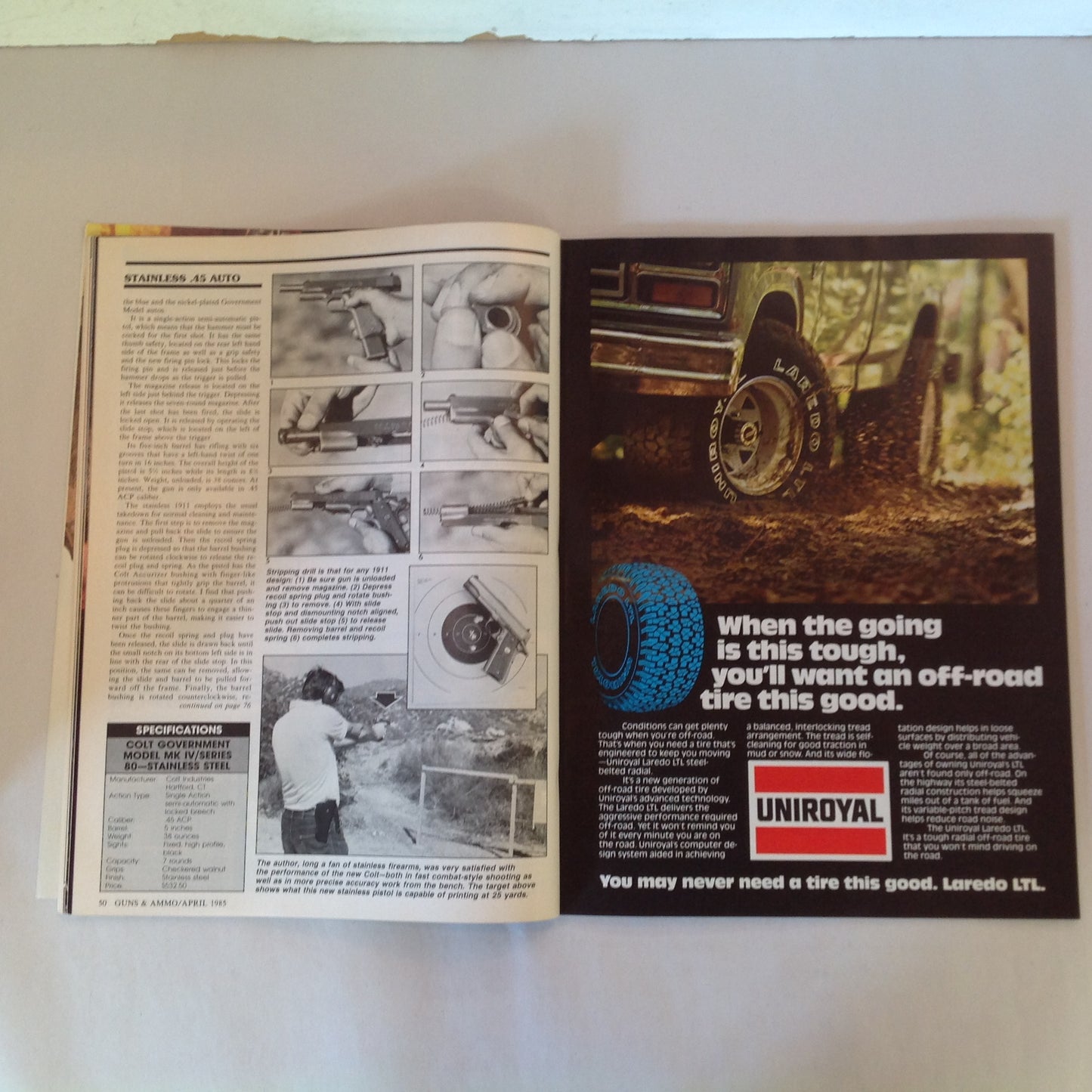 Vintage Apr 1985 Guns & Ammo Magazine New Challenge .45 Auto Lever-Action Accuracy Shotgun Basics