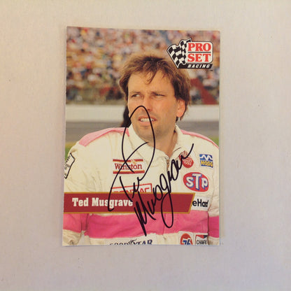 Vtg 1991 Pro Set Racing Signed Card Ted Musgrave Trackside NASCAR Autographed