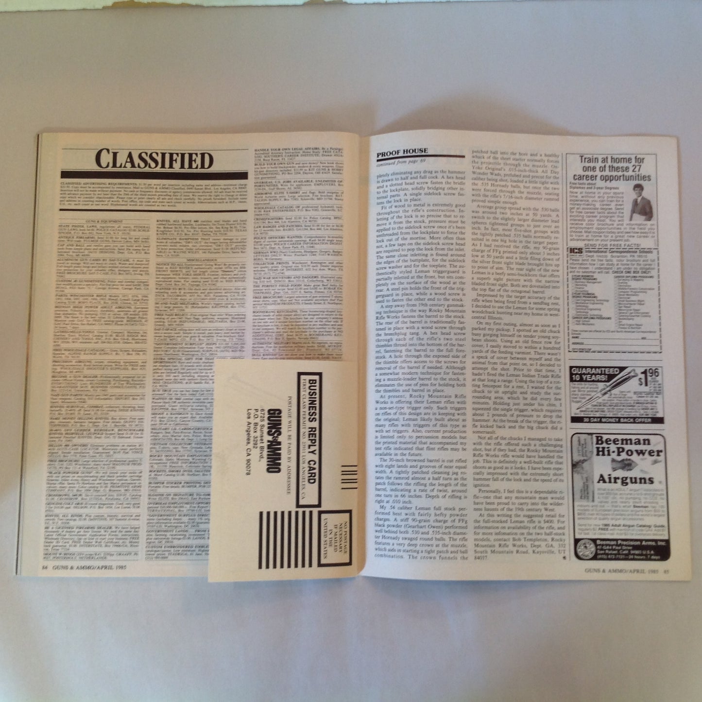 Vintage Apr 1985 Guns & Ammo Magazine New Challenge .45 Auto Lever-Action Accuracy Shotgun Basics