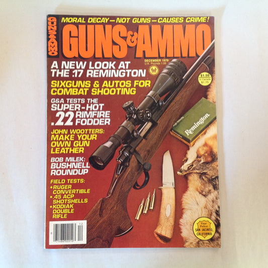 Vintage Dec 1979 Guns & Ammo Magazine New Look .17 Remington Super-Hot .22 Rimfire Fodder