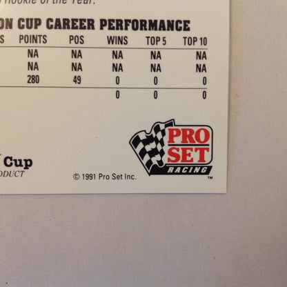 Vtg 1991 Pro Set Racing Signed Card Ted Musgrave Trackside NASCAR Autographed