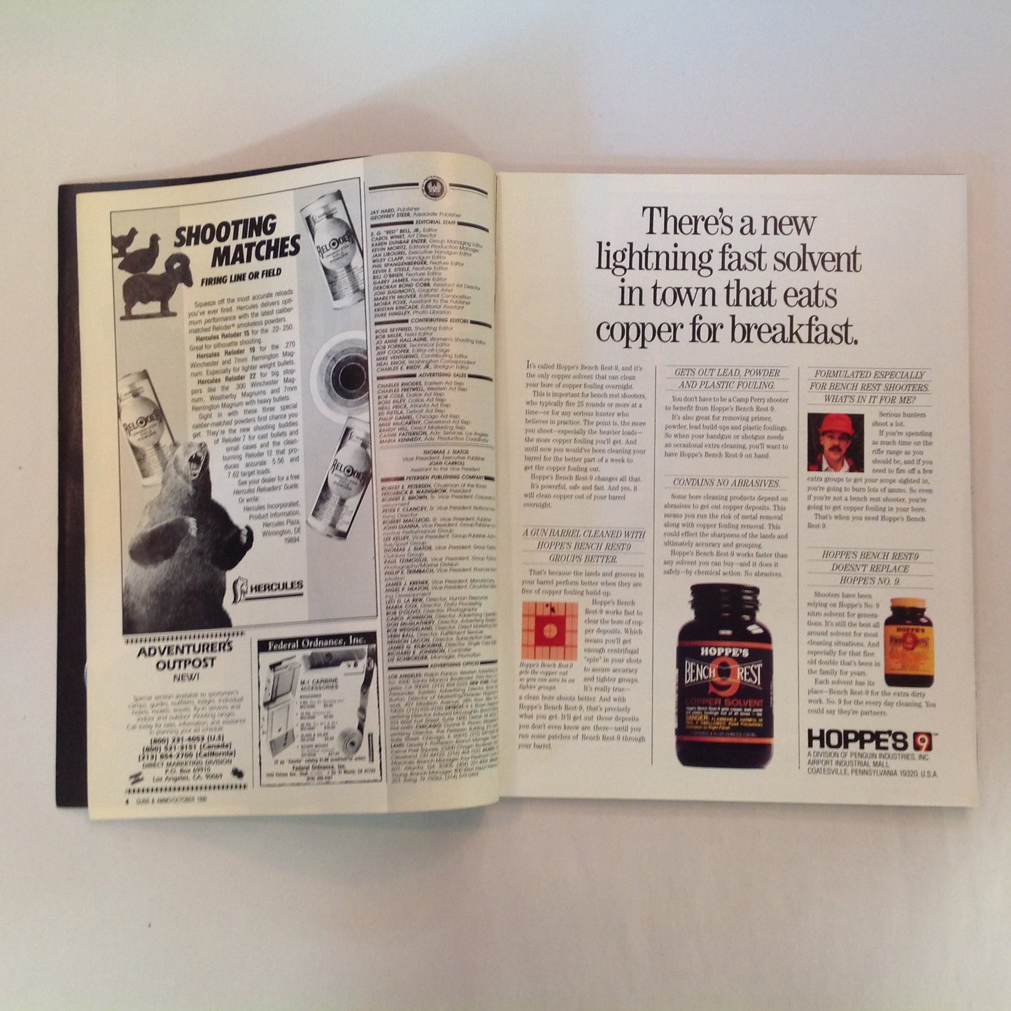 Vintage Oct 1990 Guns & Ammo Magazine All-Out Shootout S&W .44 Magna Classic .44 Magnum Handgun Buyer's Guide