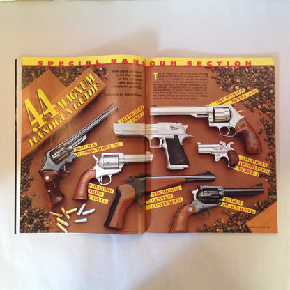 Vintage Oct 1990 Guns & Ammo Magazine All-Out Shootout S&W .44 Magna Classic .44 Magnum Handgun Buyer's Guide