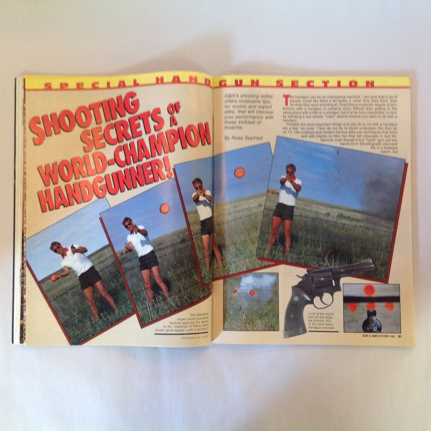 Vintage Oct 1990 Guns & Ammo Magazine All-Out Shootout S&W .44 Magna Classic .44 Magnum Handgun Buyer's Guide