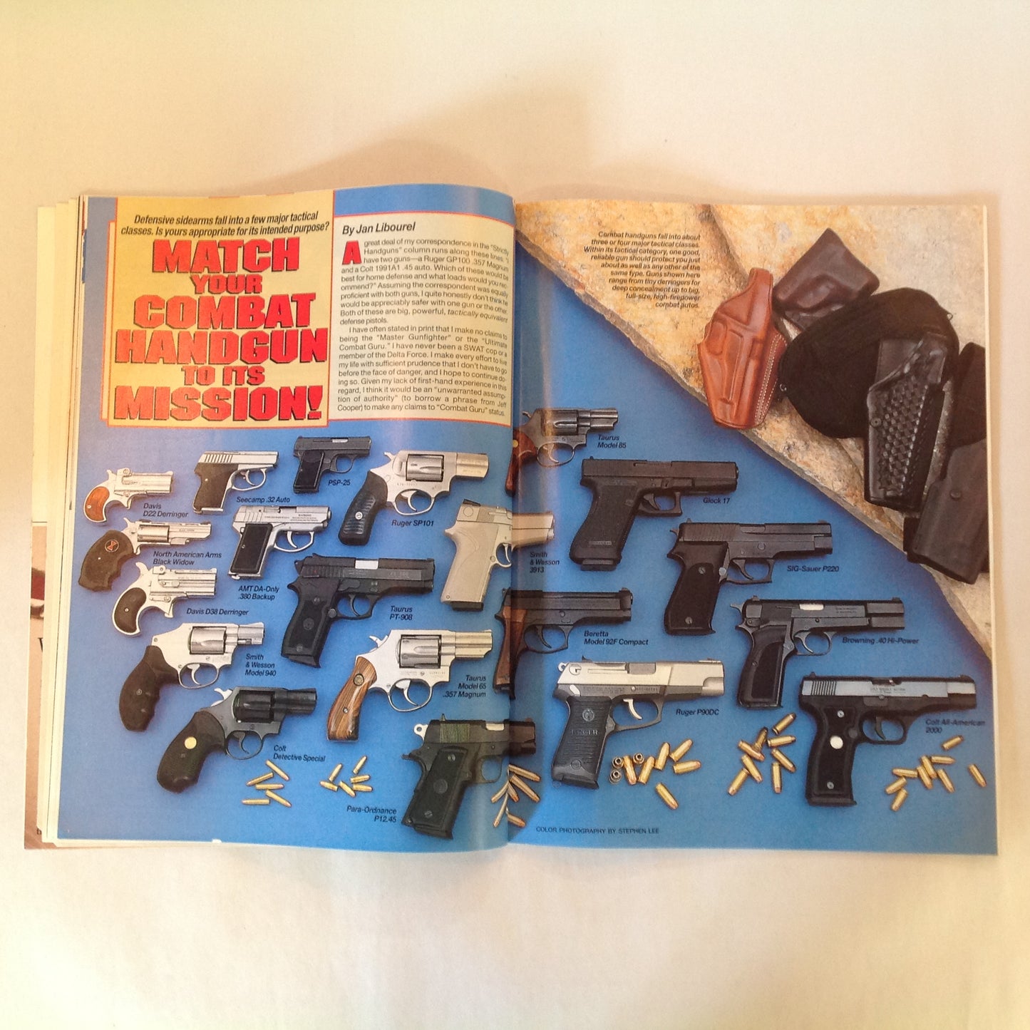 Vintage Jul 1993  Guns & Ammo Magazine Combat Handguns Hideout Holsters Firelap for Accuracy