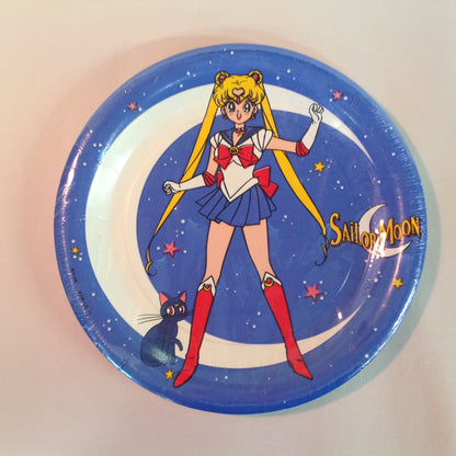 Vintage 1996 NOS Sailor Moon 9 in 8 Paper Plates Unopened Anime Manga Luna