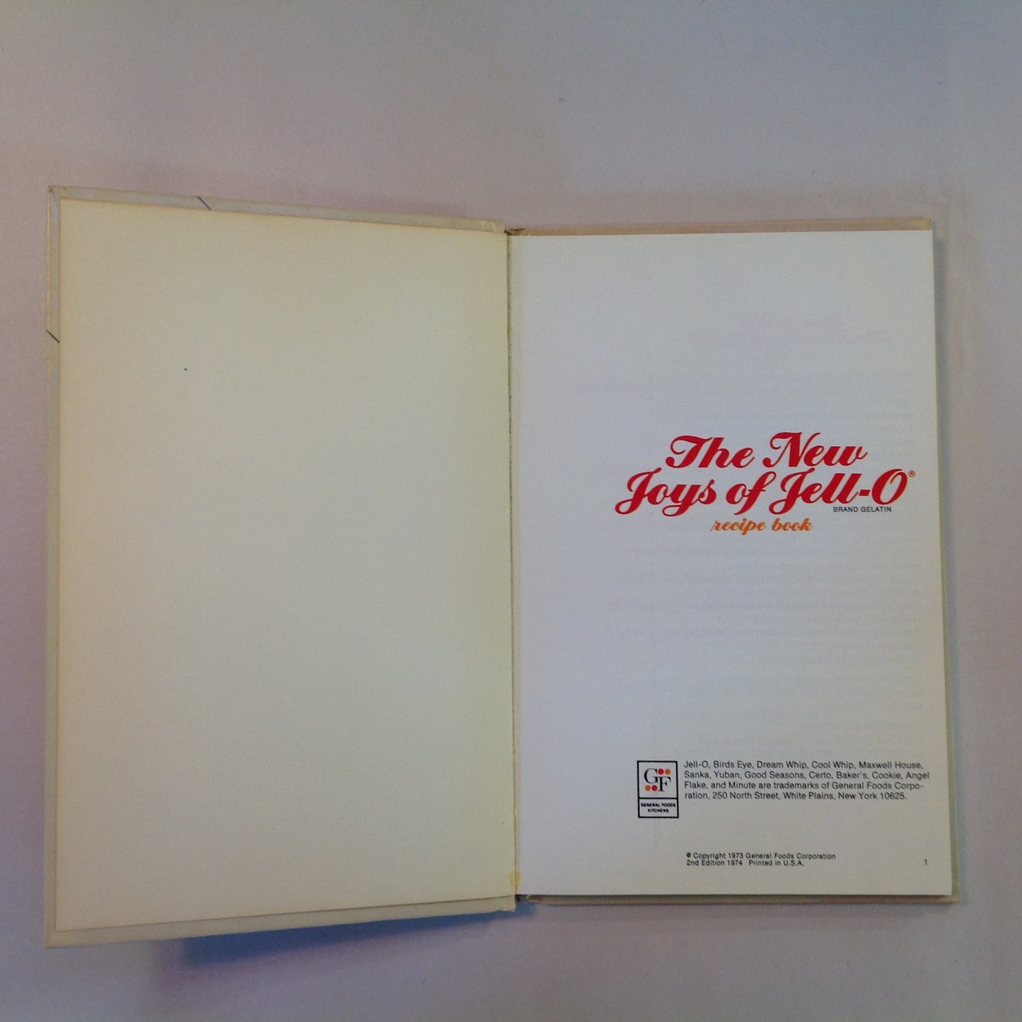 Vintage 1974 Hardcover The New Joys of Jell-O Gelatin Dessert Recipe Book