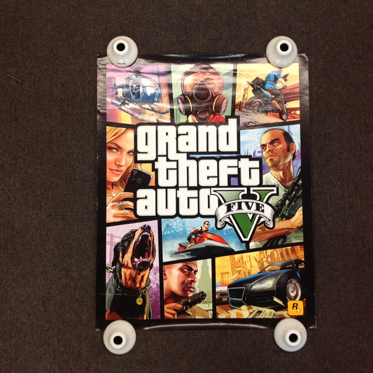 2013 Rare Grand Theft Auto V Two Sided Promotional Poster Video Game Rockstar