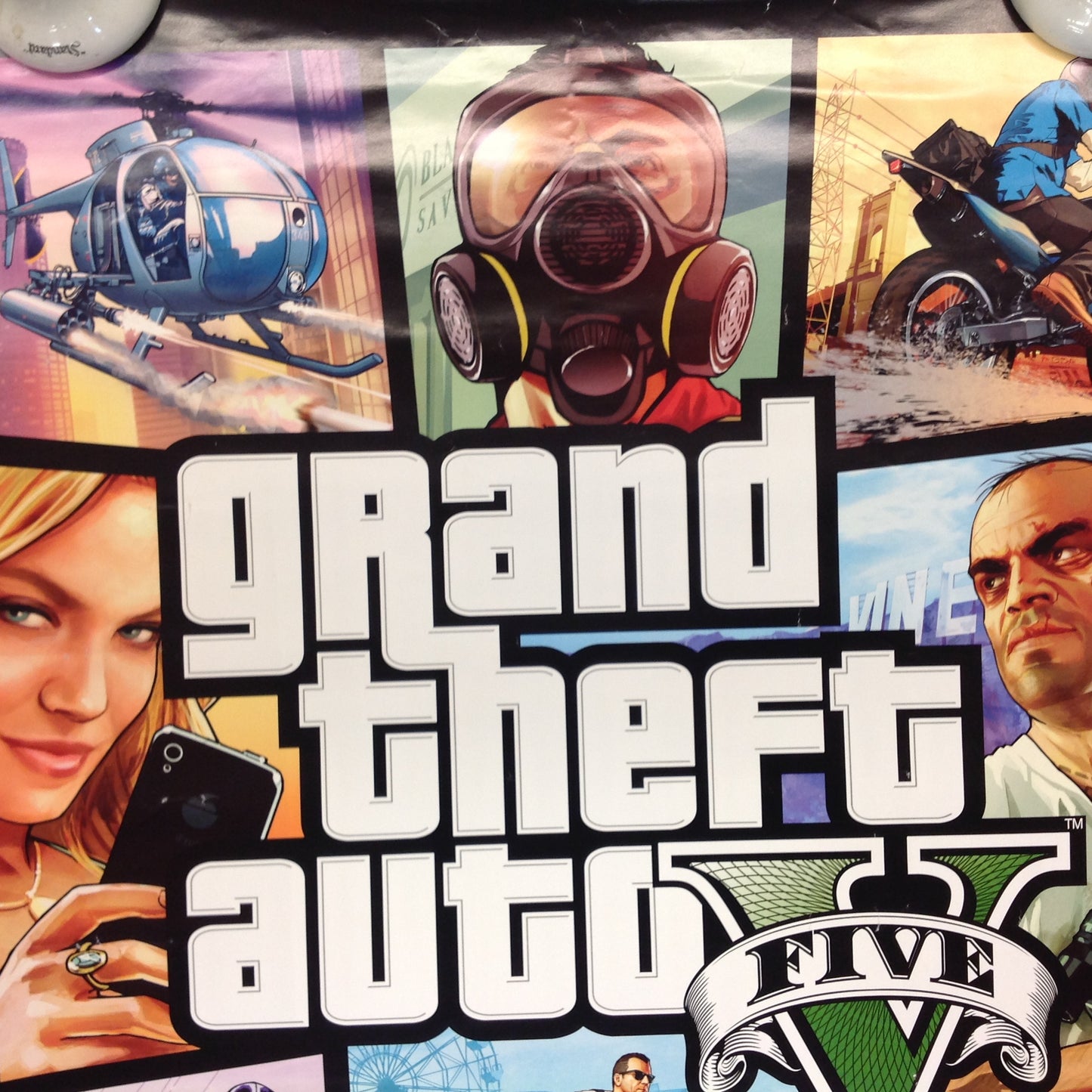 2013 Rare Grand Theft Auto V Two Sided Promotional Poster Video Game Rockstar