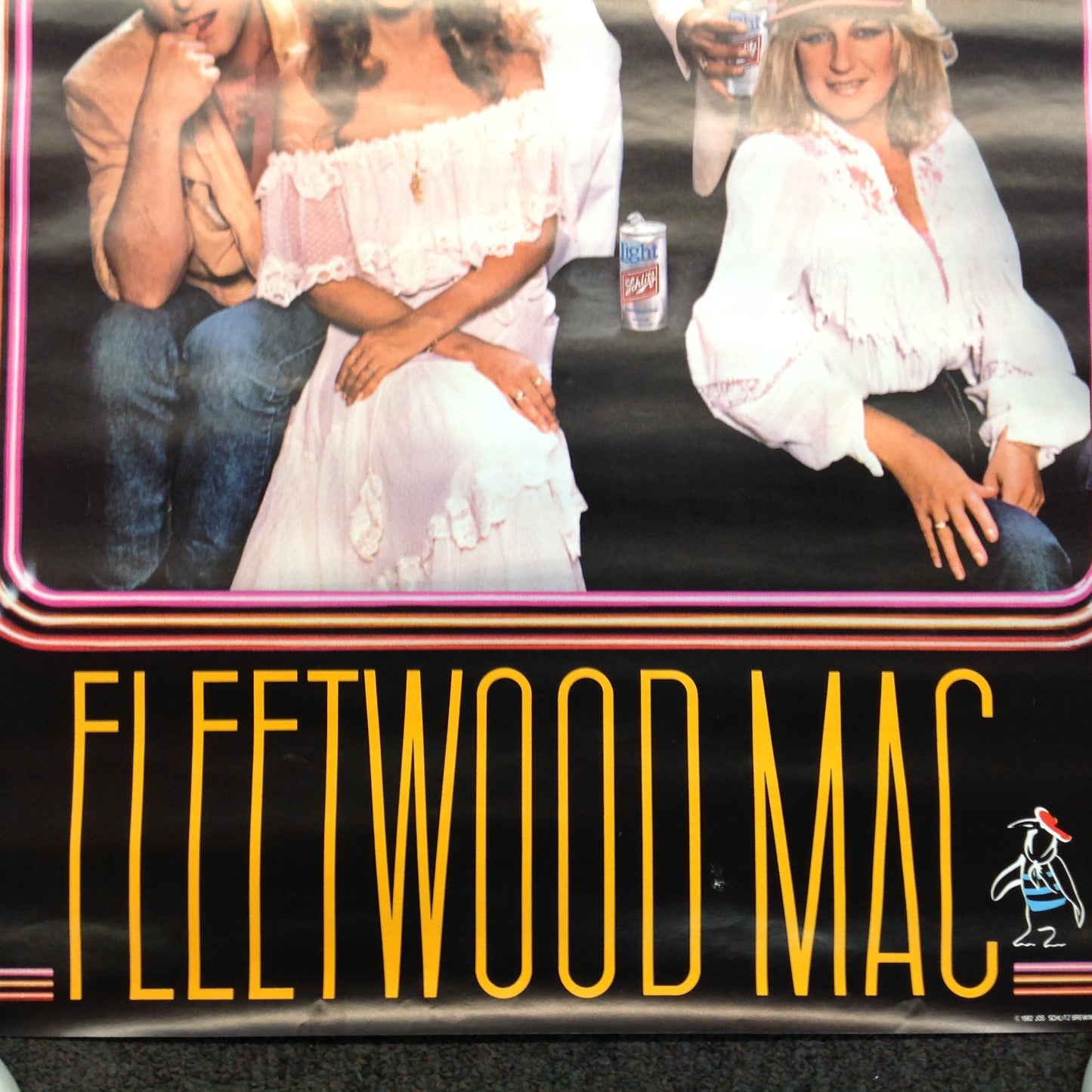 Vintage 1982 Fleetwood Mac Mirage Tour '82 Schlitz Light Beer Promotional Poster