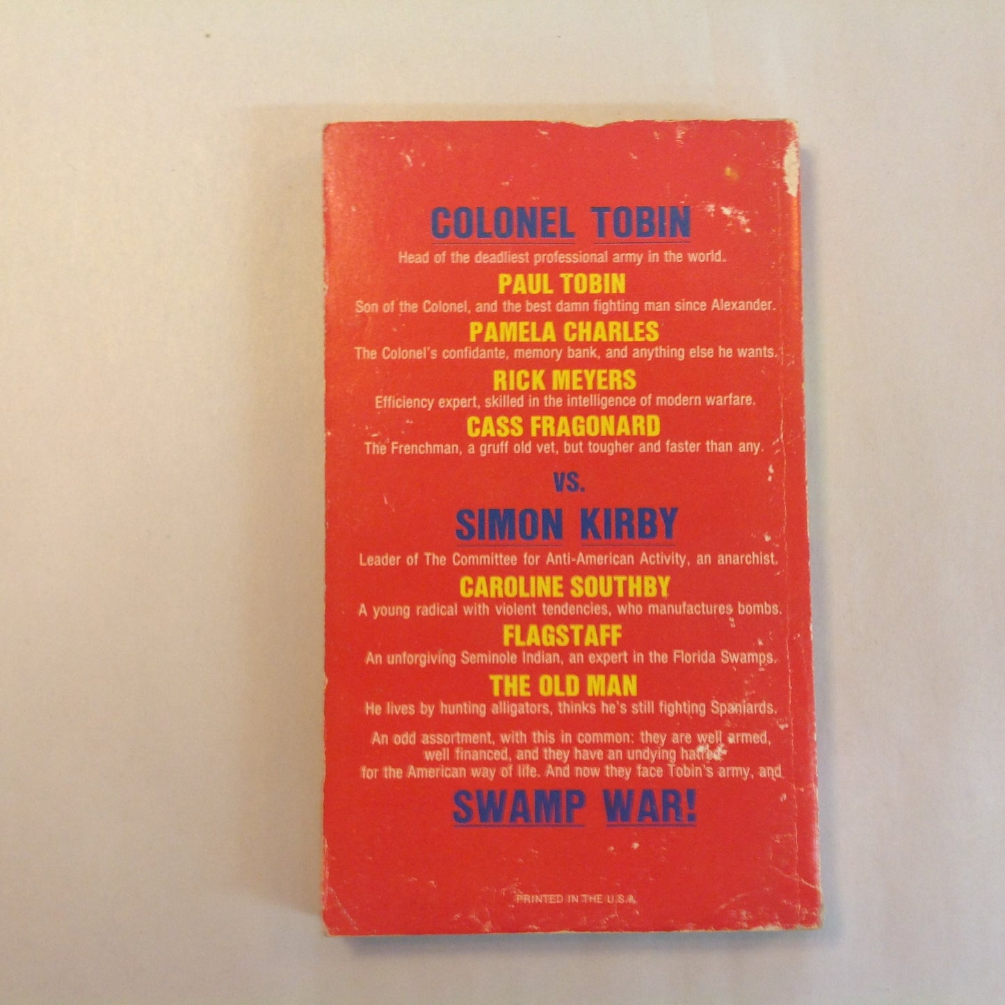 Vintage 1973 Mass Market Paperback The Private Army of Colonel Tobin # 3: Swamp War Alan Caillou