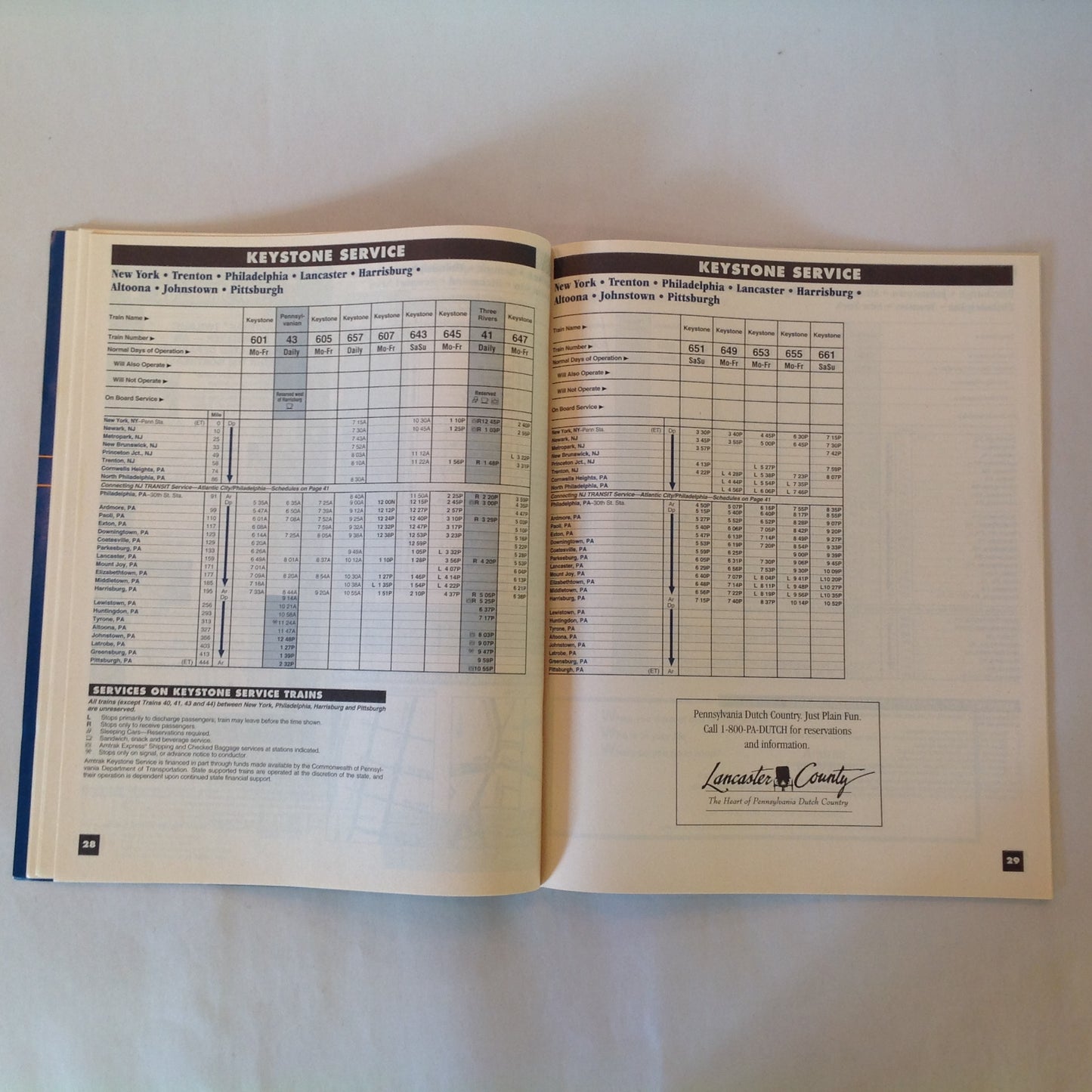 Vintage Winter 2001 Northeast Timetable Acela Express Train Railroad Schedule