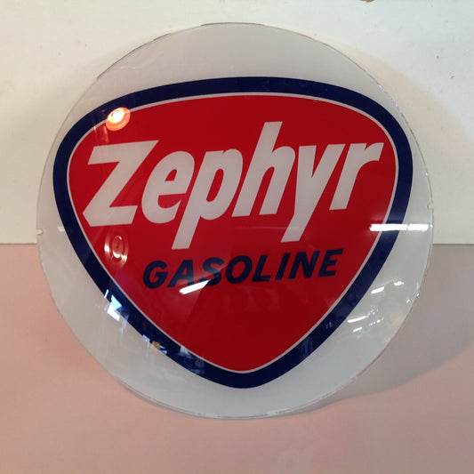 Vintage 1940's-50's Zephyr Gas Pump Topper Glass Bezel