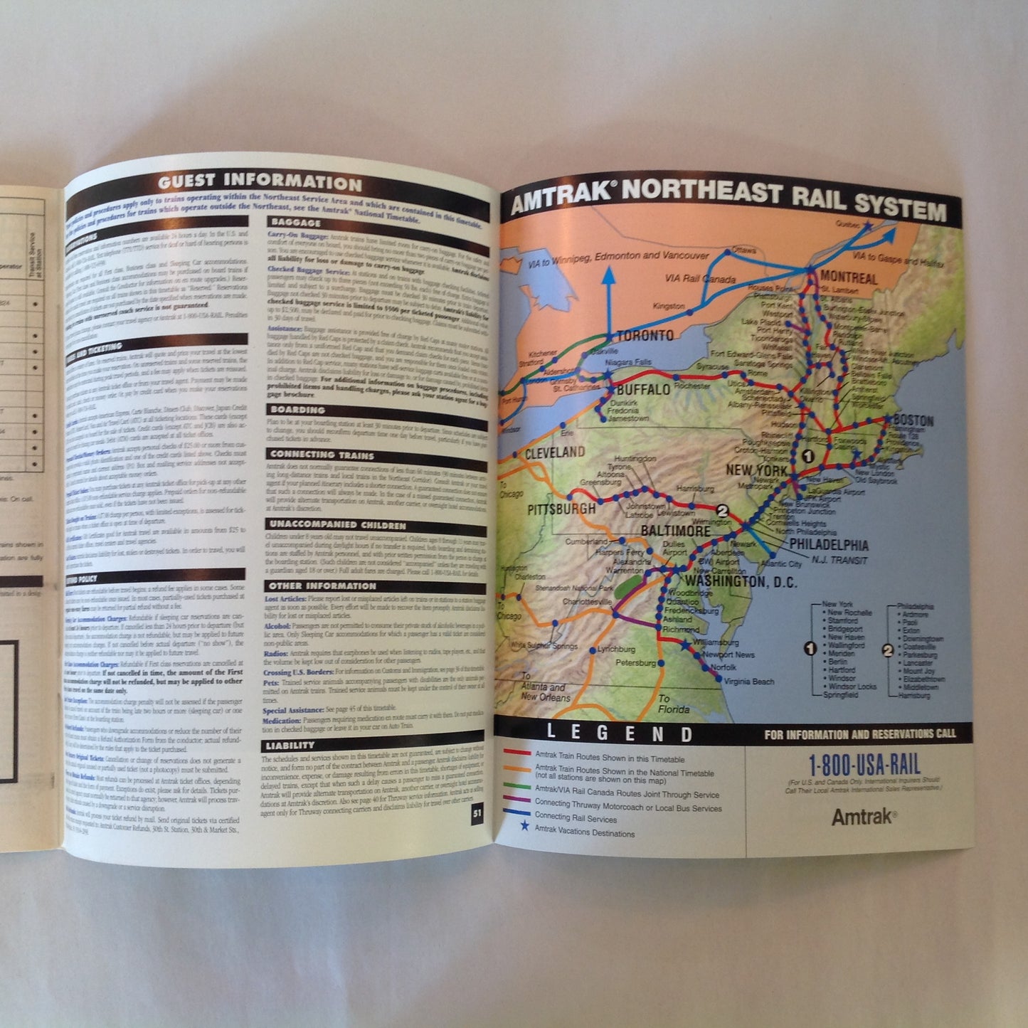 Vintage Winter 2001 Northeast Timetable Acela Express Train Railroad Schedule