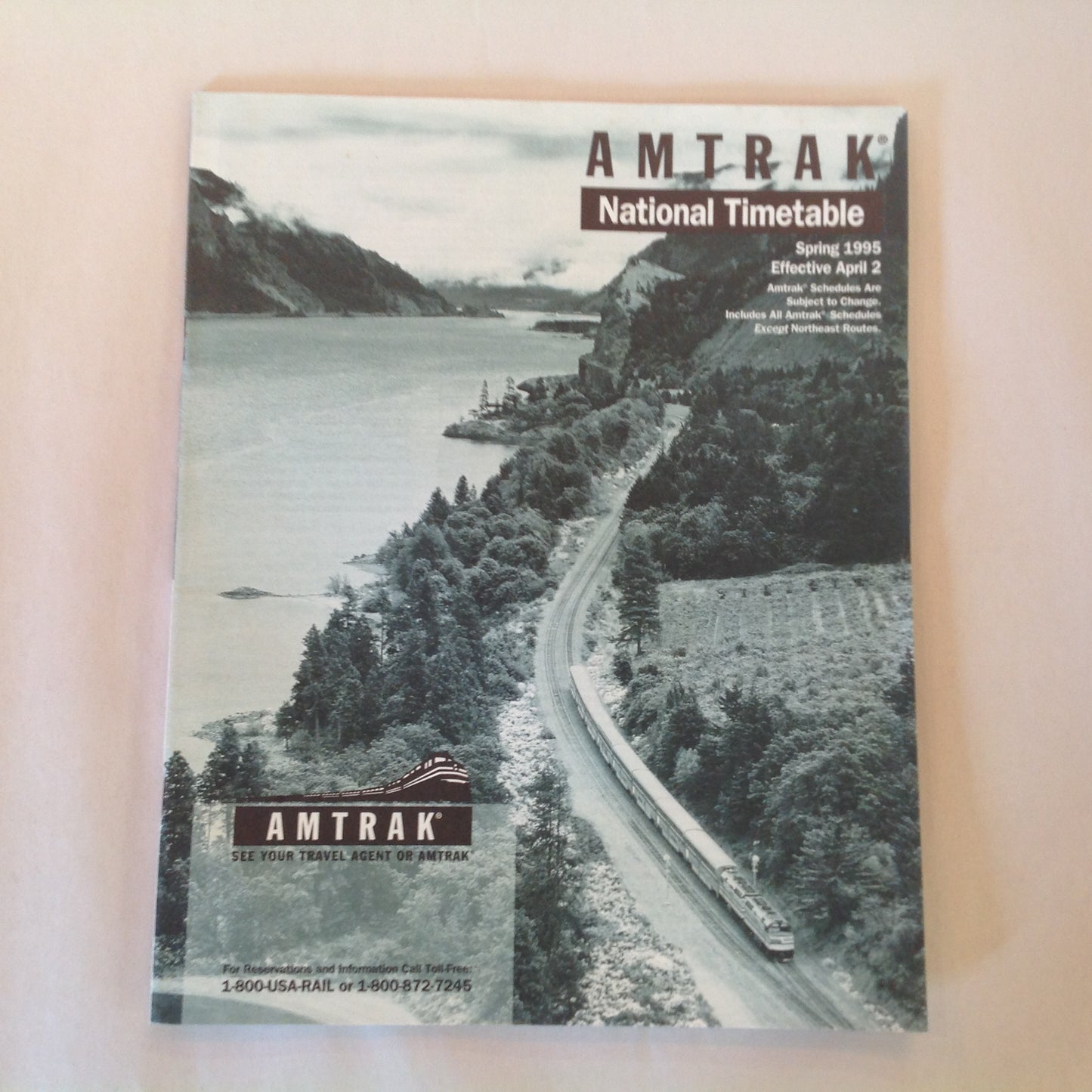 Vintage Spring 1995 Amtrak National Timetable Railroad Train Schedule Route USA