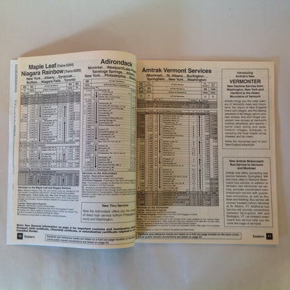 Vintage Spring 1995 Amtrak National Timetable Railroad Train Schedule Route USA