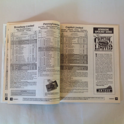 Vintage Spring 1995 Amtrak National Timetable Railroad Train Schedule Route USA
