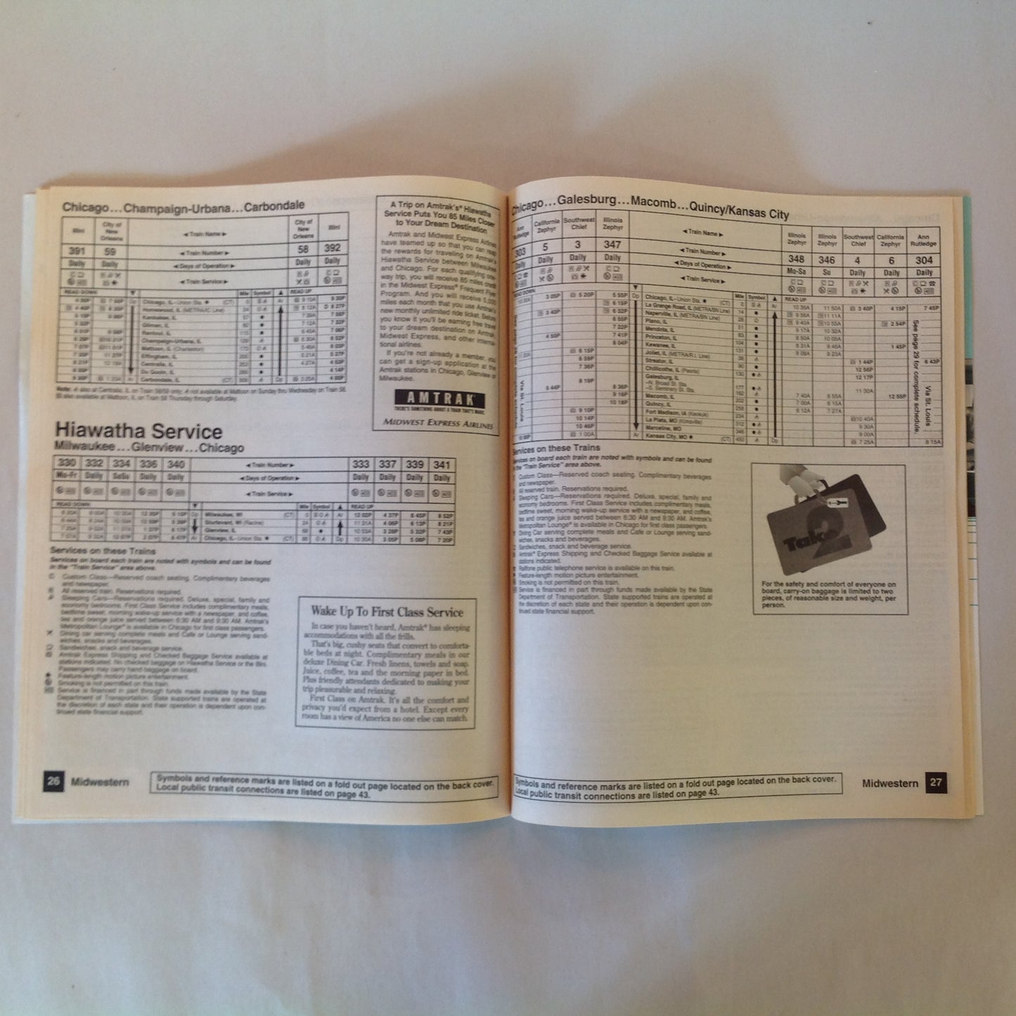 Vintage Spring 1995 Amtrak National Timetable Railroad Train Schedule Route USA