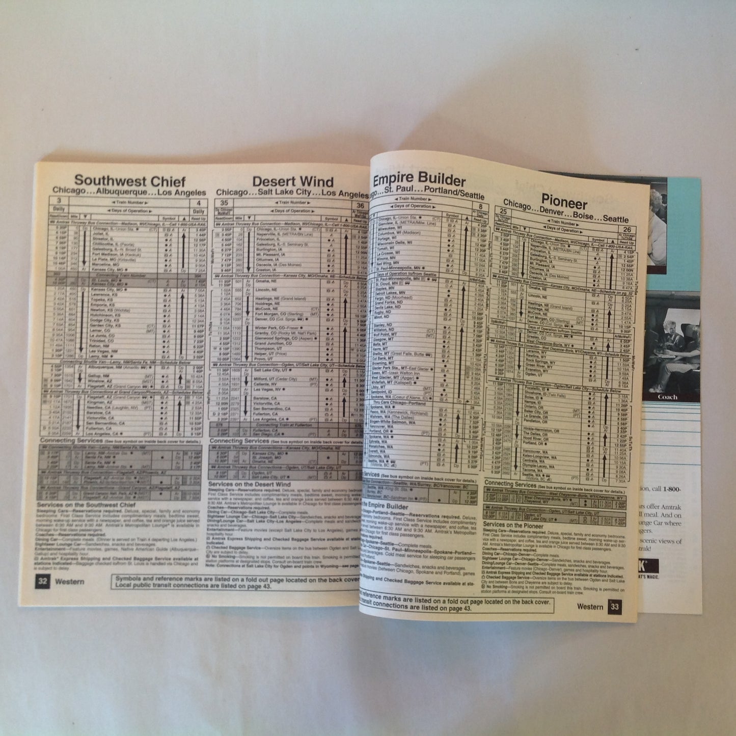 Vintage Spring 1995 Amtrak National Timetable Railroad Train Schedule Route USA