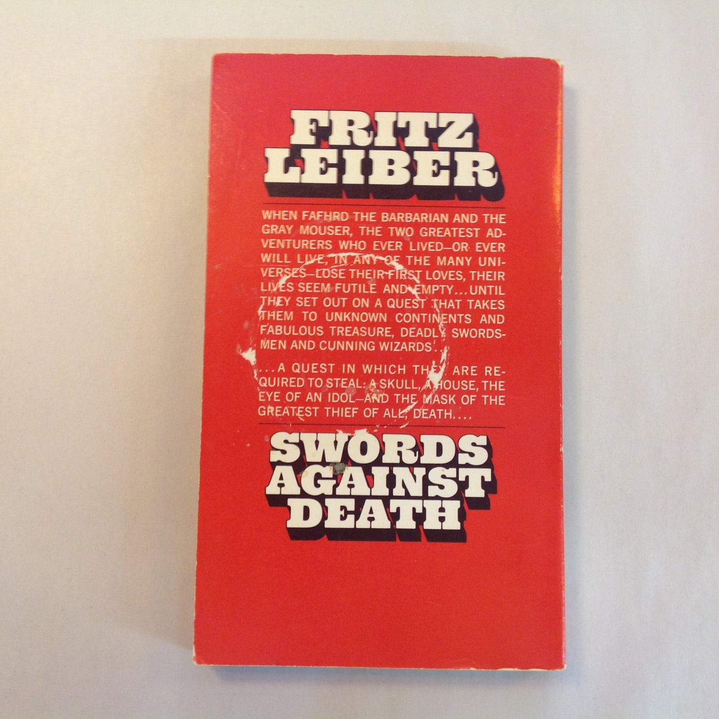 Vintage 1970 Mass Market Paperback Swords Against Death (Fafhrd and Gray Mouser 2) Fritz Leiber ACE First
