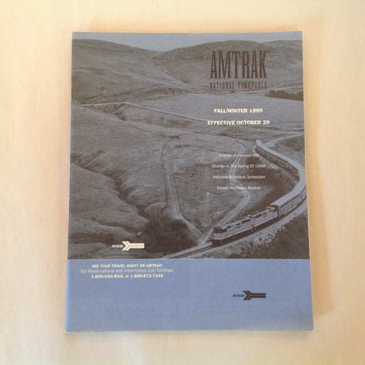 Vintage Fall/Winter 1995 Amtrak National Timetable Train Railroad Schedule Route