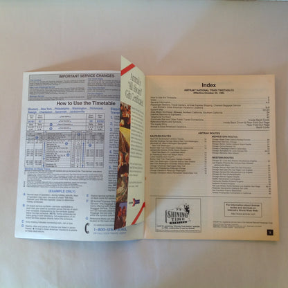 Vintage Fall/Winter 1995 Amtrak National Timetable Train Railroad Schedule Route
