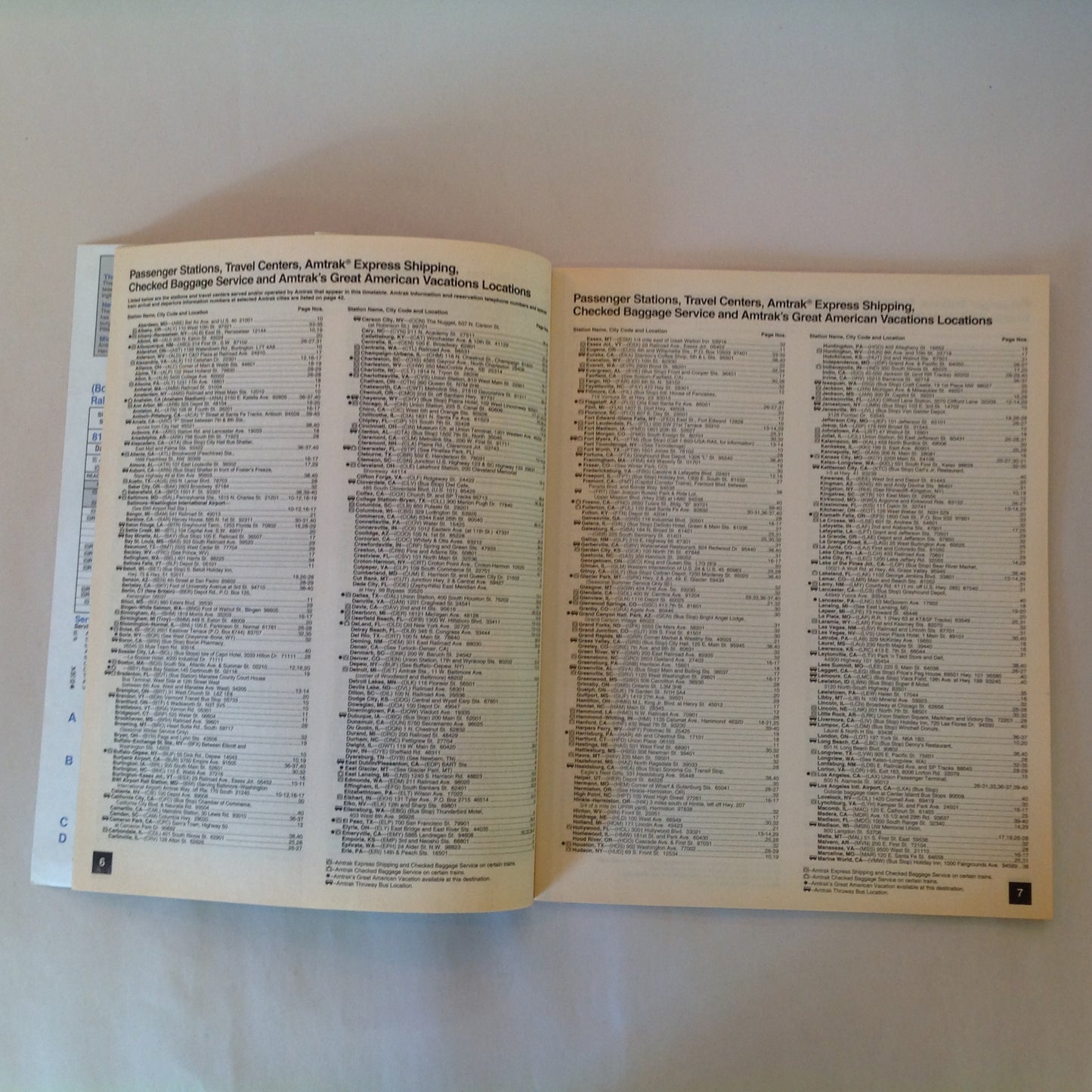 Vintage Fall/Winter 1995 Amtrak National Timetable Train Railroad Schedule Route