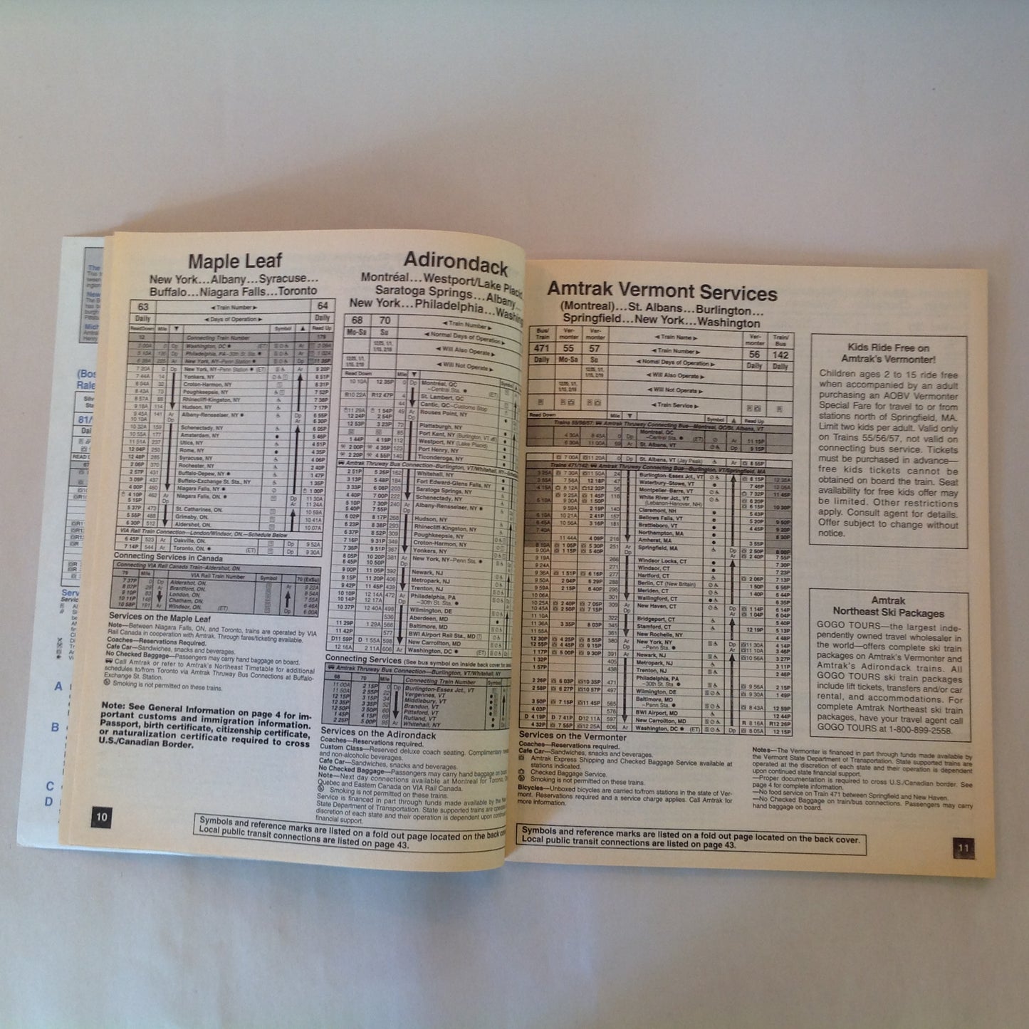 Vintage Fall/Winter 1995 Amtrak National Timetable Train Railroad Schedule Route