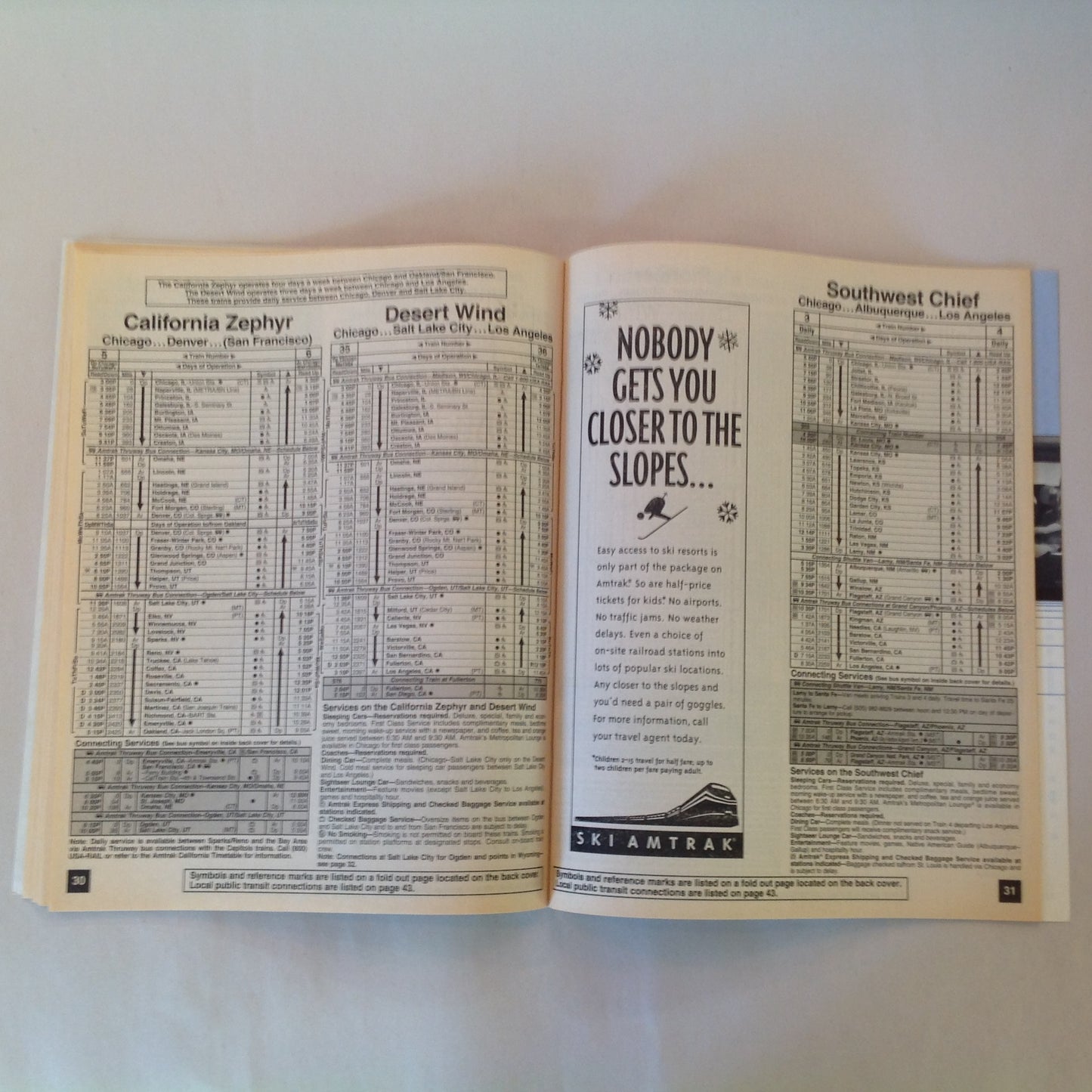 Vintage Fall/Winter 1995 Amtrak National Timetable Train Railroad Schedule Route