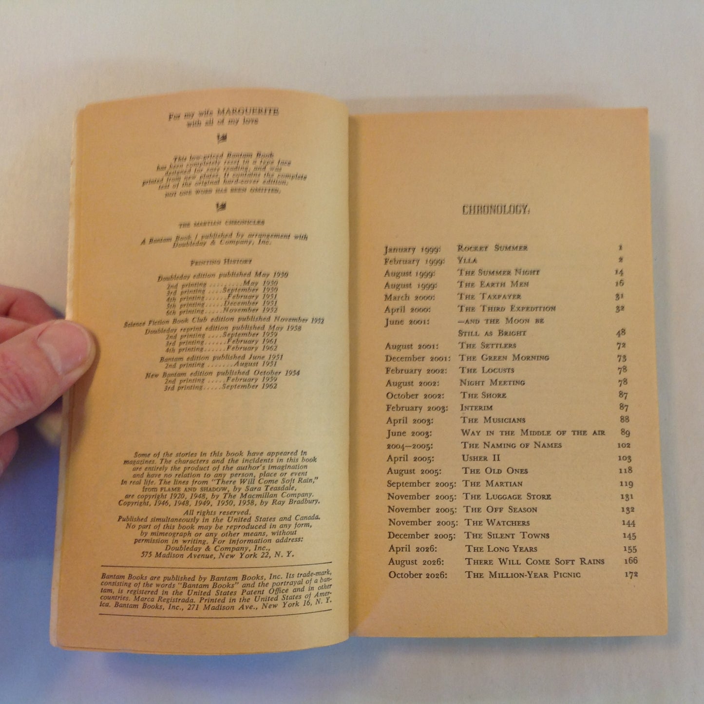 Vintage 1962 Mass Market Paperback The Martian Chronicles Ray Bradbury