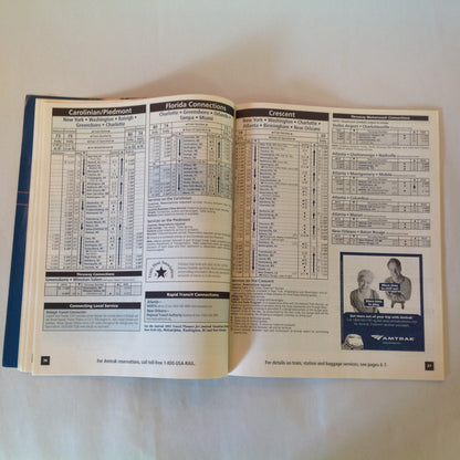 Vintage Spring/Summer 2002 Amtrak National Timetable Train Railroad Schedule Map