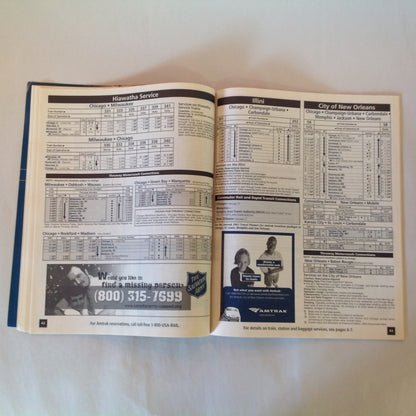 Vintage Spring/Summer 2002 Amtrak National Timetable Train Railroad Schedule Map