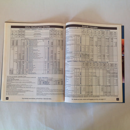 Vintage Spring/Summer 2002 Amtrak National Timetable Train Railroad Schedule Map