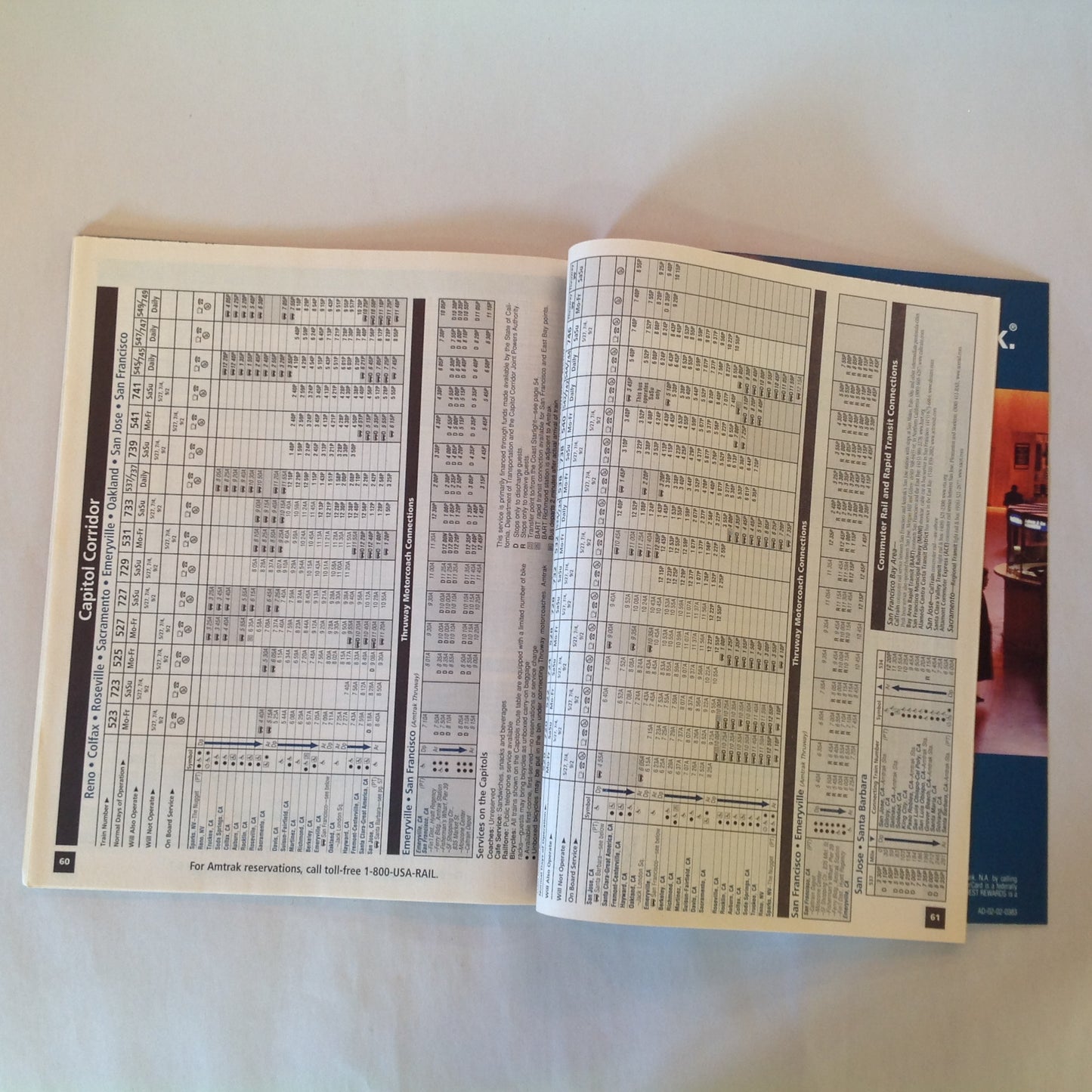 Vintage Spring/Summer 2002 Amtrak National Timetable Train Railroad Schedule Map