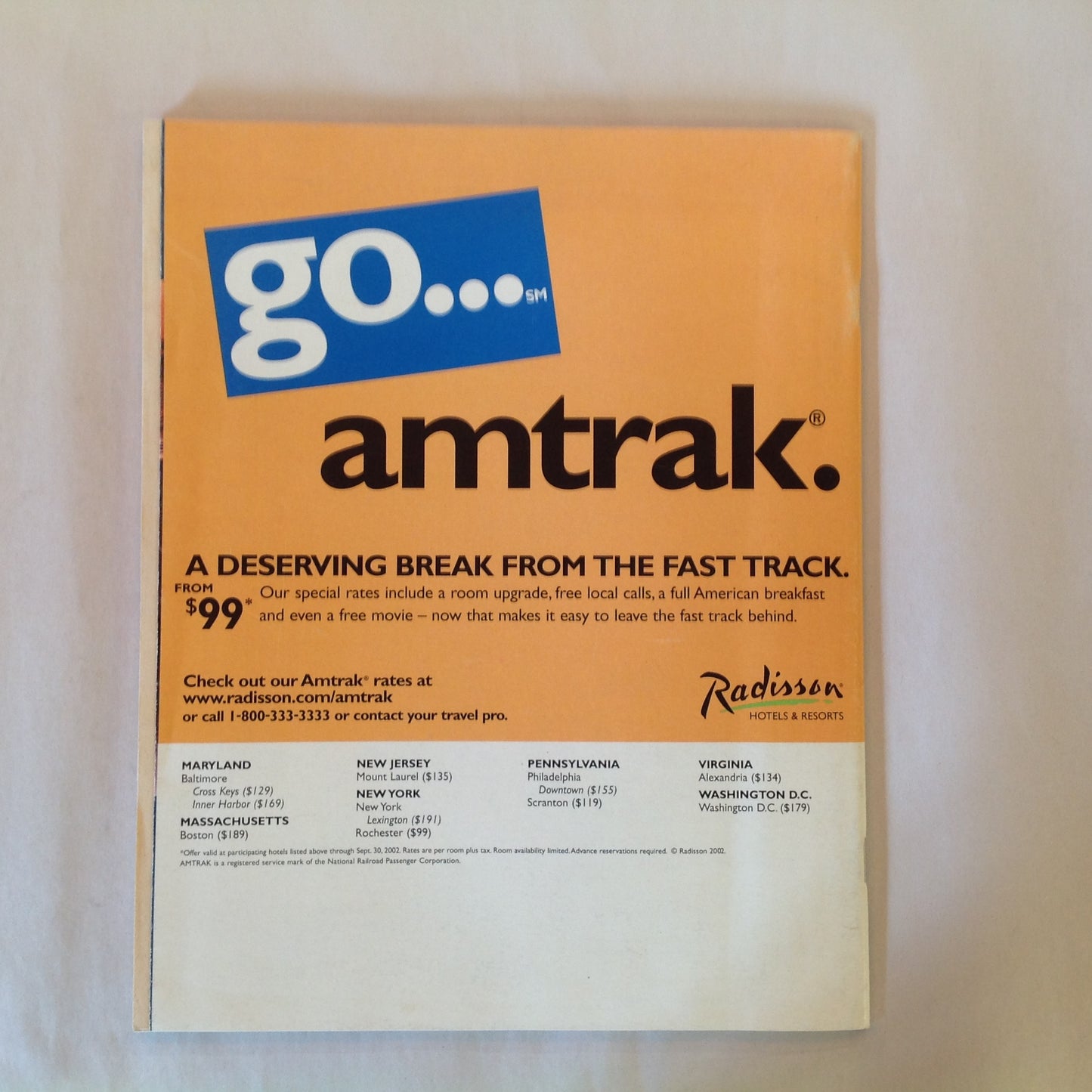 Vintage Spring/Summer 2002 Amtrak National Timetable Train Railroad Schedule Map