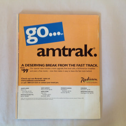 Vintage Spring/Summer 2002 Amtrak National Timetable Train Railroad Schedule Map