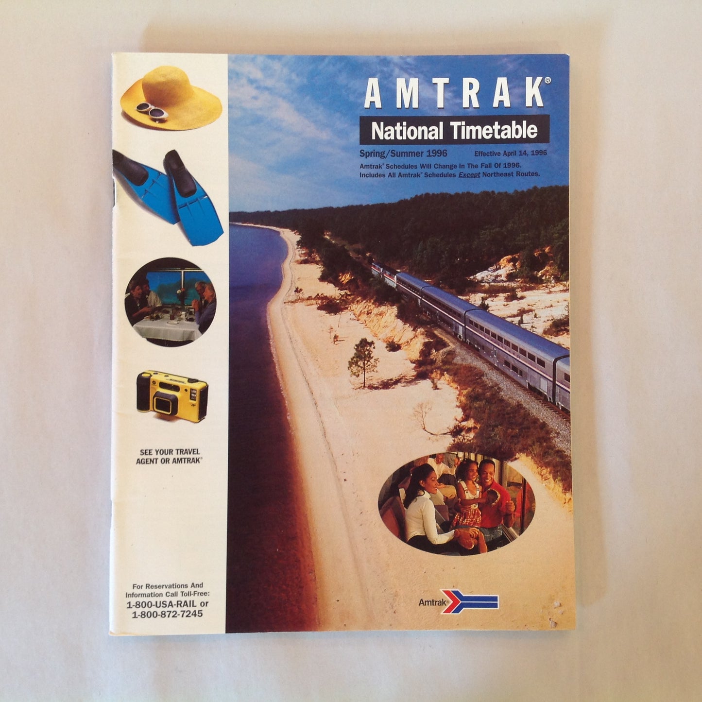 Vintage Spring/Summer 1996 Amtrak National Timetable Travel Agent Train Schedule