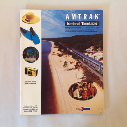 Vintage Spring/Summer 1996 Amtrak National Timetable Travel Agent Train Schedule