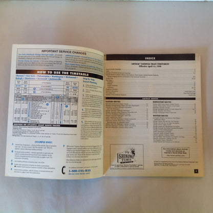 Vintage Spring/Summer 1996 Amtrak National Timetable Travel Agent Train Schedule