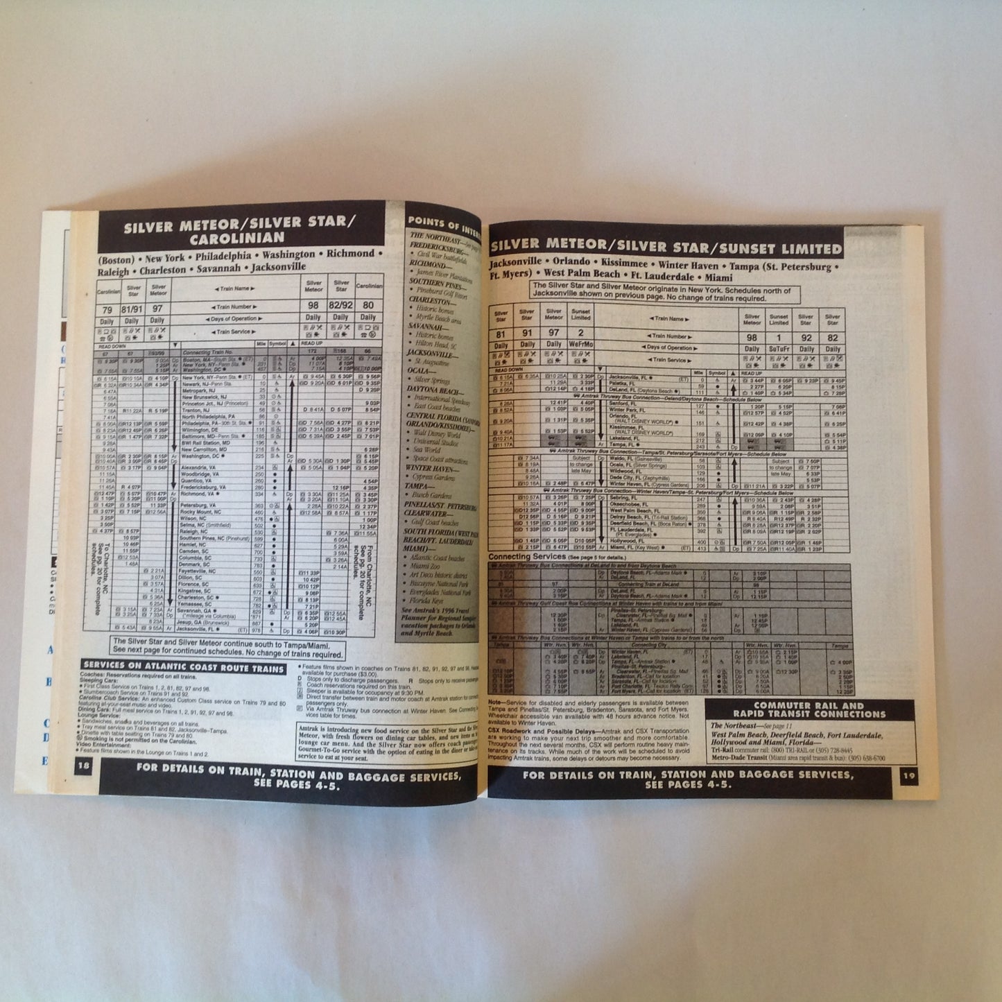 Vintage Spring/Summer 1996 Amtrak National Timetable Travel Agent Train Schedule