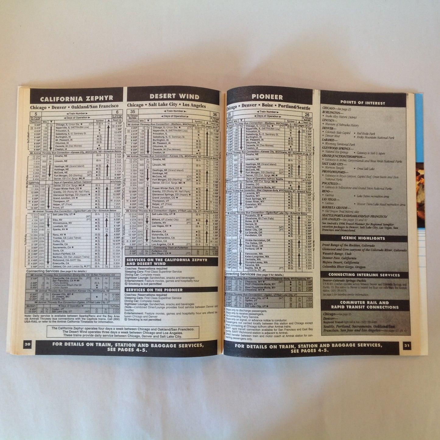 Vintage Spring/Summer 1996 Amtrak National Timetable Travel Agent Train Schedule