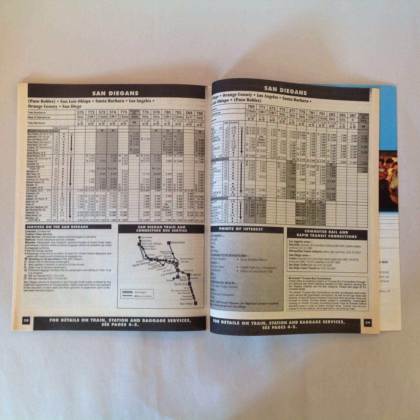 Vintage Spring/Summer 1996 Amtrak National Timetable Travel Agent Train Schedule